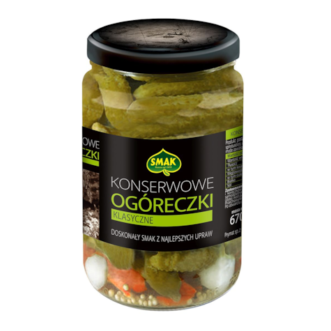 SMAK OGÓRECZKI KONSERWOWE MINI 670g/350g/6