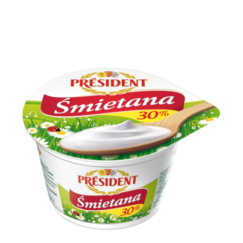 PRESIDENT ŚMIETANA 200g 30% (12)