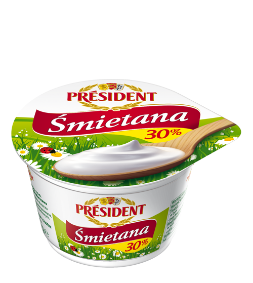 PRESIDENT ŚMIETANA 200g 30% (12)