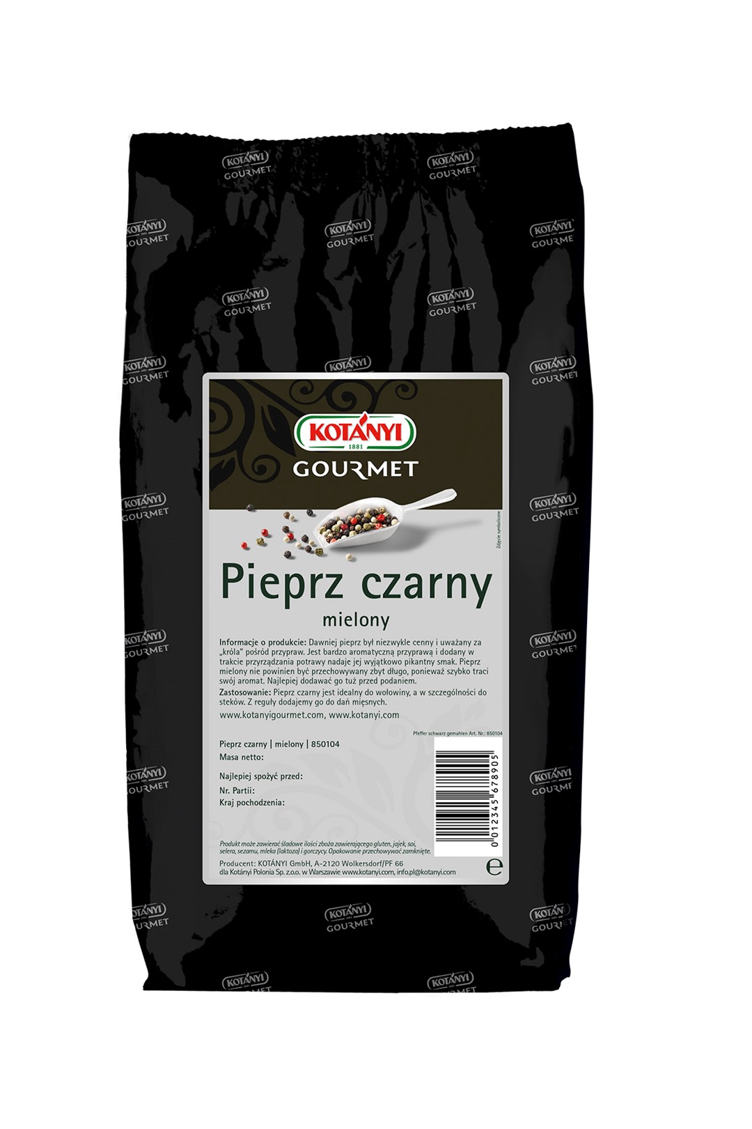 KOTANYI PIEPRZ CZARNY MIELONY 1kg/10