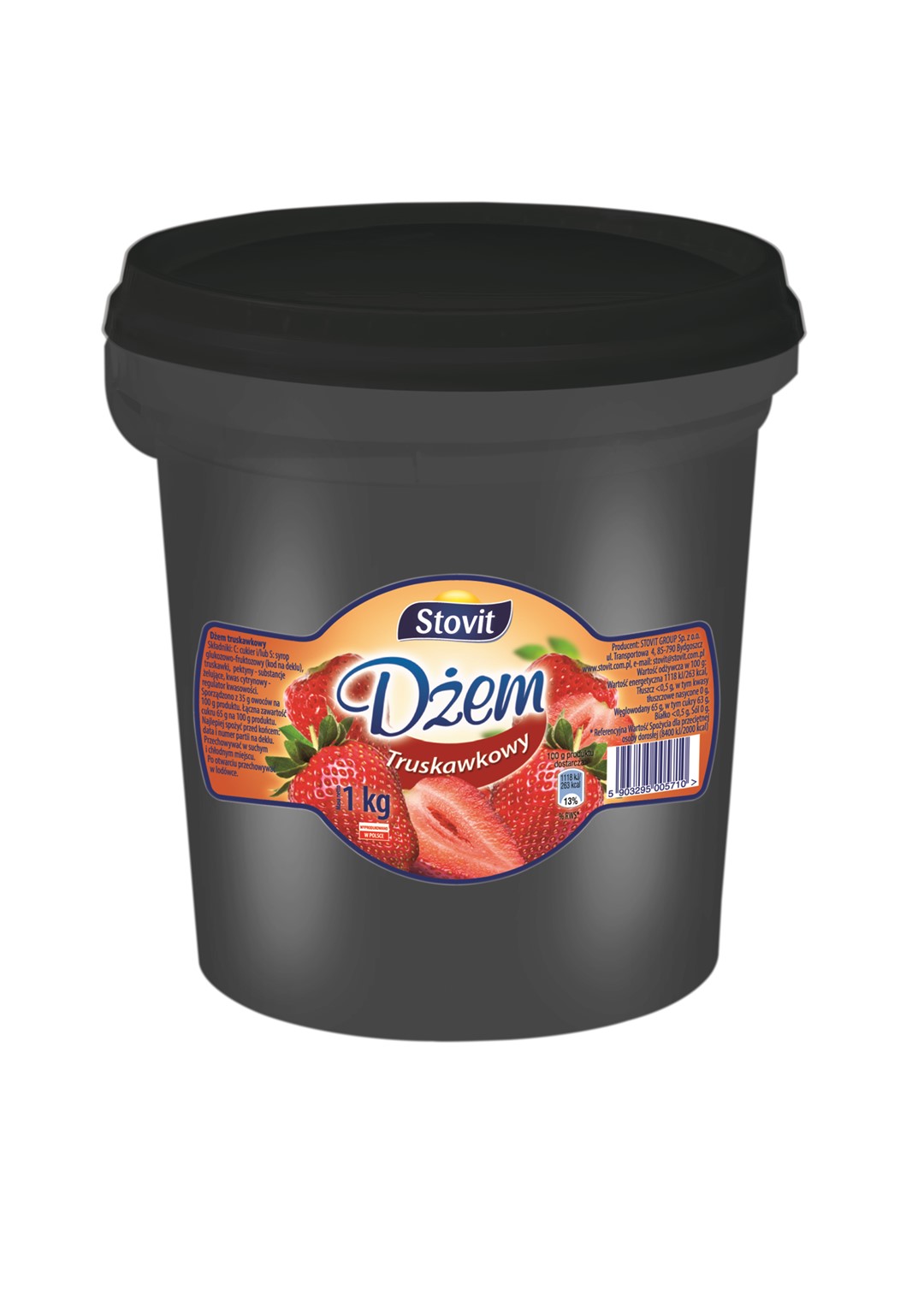 STOVIT DŻEM WYSOKOSŁODZONY 1kg TRUSKAWKA wiadro/4