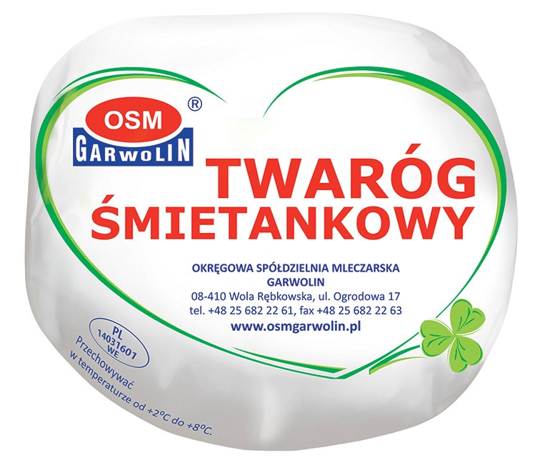 GARWOLIN TWARÓG ŚMIETANKOWY ok. 300g/3,8kg folia