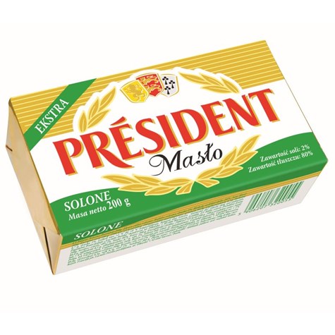 PRESIDENT MASŁO EXTRA SOLONE 200g/20