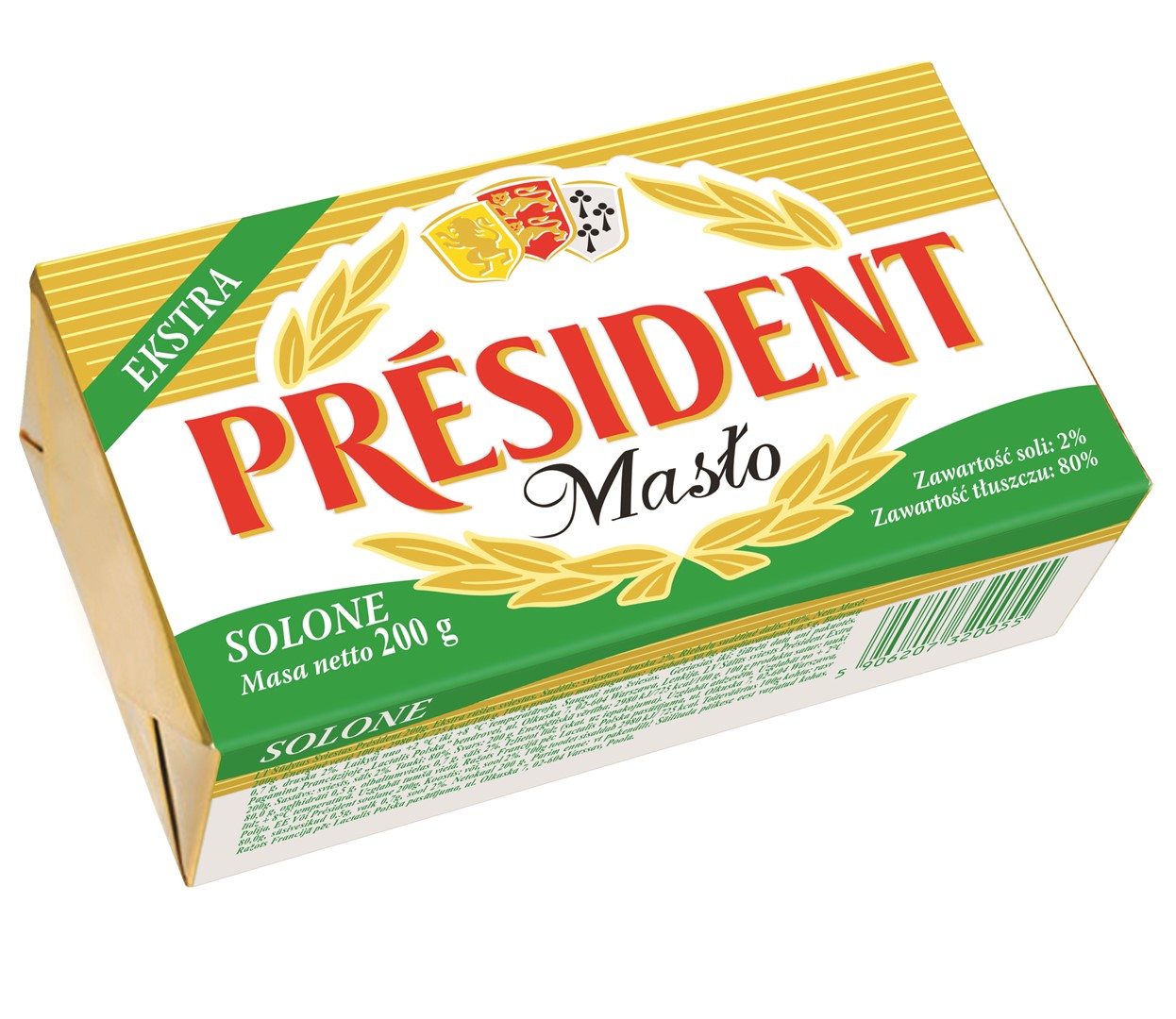 PRESIDENT MASŁO EXTRA SOLONE 200g/20