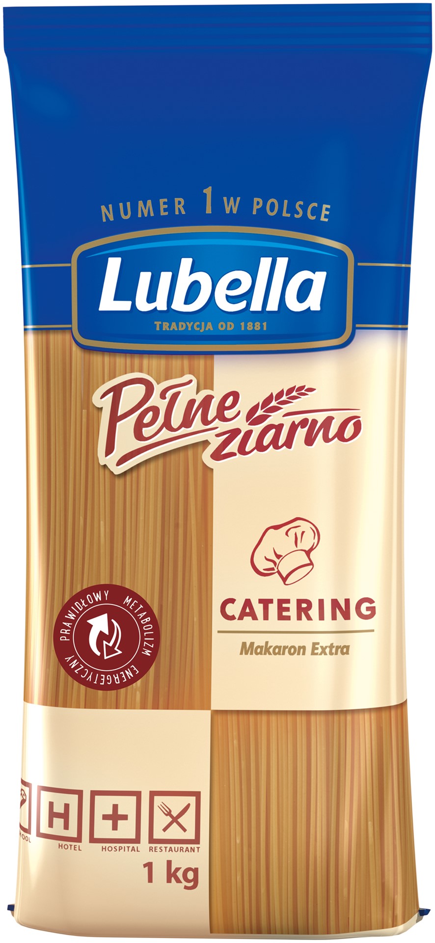 LUBELLA MAKARON 1kg SPAGHETTI (12) PEŁNE ZIARNO