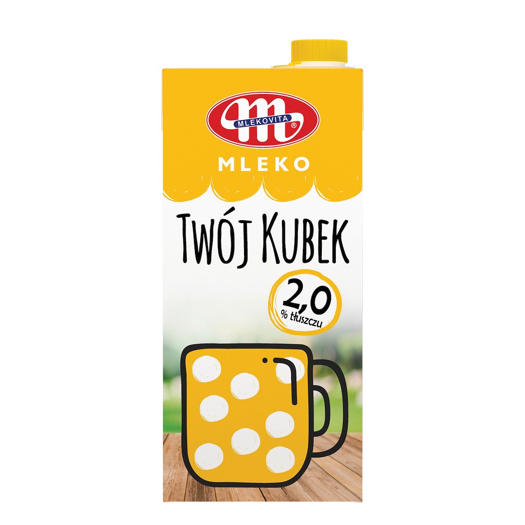 MLEKOVITA MLEKO UHT 1L 2% (12) TWÓJ KUBEK