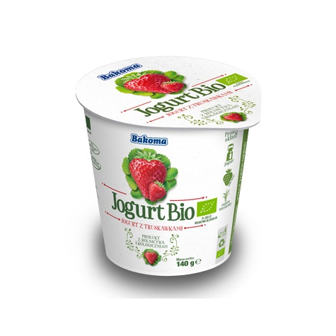 BAKOMA JOGURT BIO TRUSKAWKA 140g/20