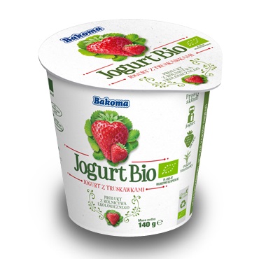 BAKOMA JOGURT BIO TRUSKAWKA 140g/20