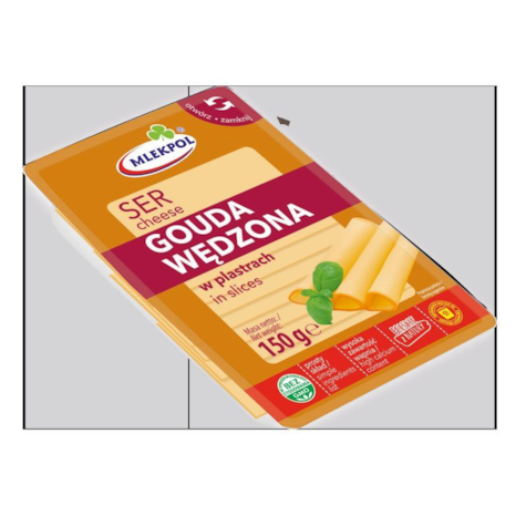 MLEKPOL SER PLASTRY 150g GOUDA WĘDZONA (12)