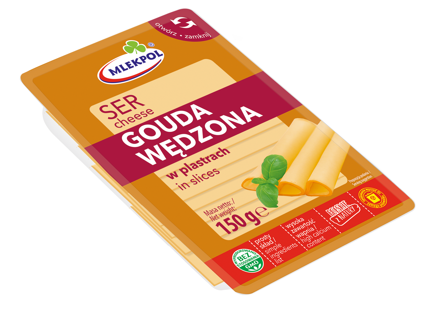 MLEKPOL SER PLASTRY 150g GOUDA WĘDZONA (12)