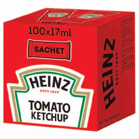 HEINZ KETCHUP ŁAGODNY W SASZETKACH 17ml/100