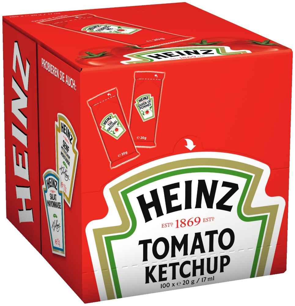 HEINZ KETCHUP ŁAGODNY W SASZETKACH 17ml/100