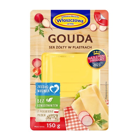 WŁOSZCZOWA PLASTRY O/Z GOUDA 150g/10