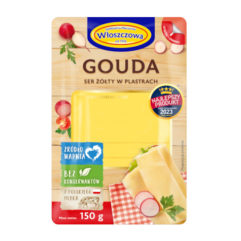 WŁOSZCZOWA PLASTRY O/Z GOUDA 150g/10