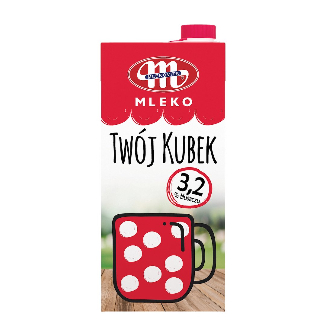 MLEKOVITA MLEKO UHT 1L 3,2% (12) TWÓJ KUBEK