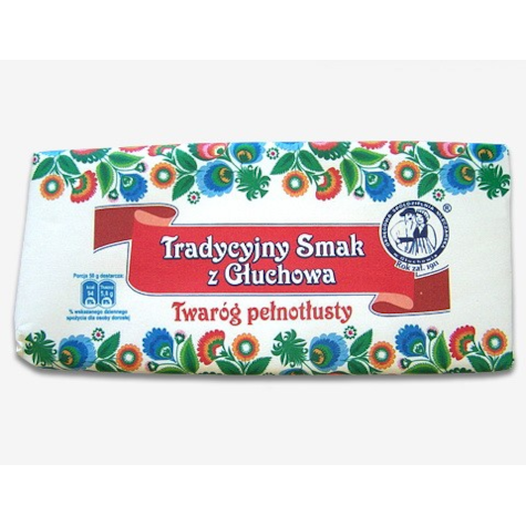 GŁUCHÓW TWARÓG TŁUSTY kostka pergamin ok 800g
