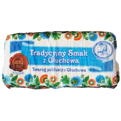 GŁUCHÓW TWARÓG PÓŁTŁUSTY kostka pergamin ok 700g