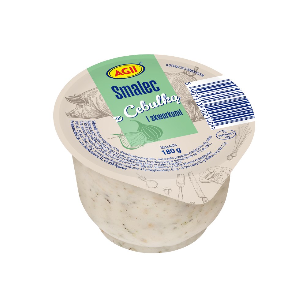 AGI SMALEC WYBOROWY Z CEBULKĄ I SKWARKAMI 180g/8