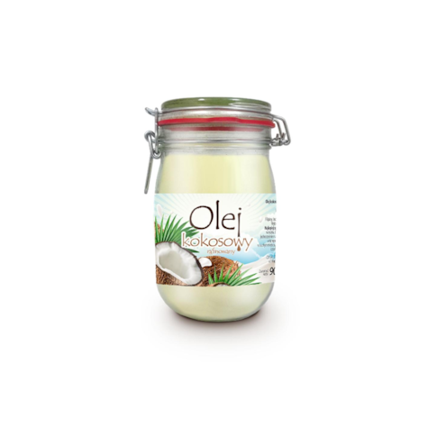 CD OLEJ KOKOSOWY RAFINOWANY 900g/4 słoik z klamrą