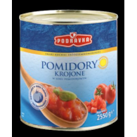 PODRAVKA POMIDORY KROJONE 2,55kg/1,53kg/6