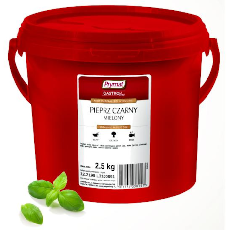 PRYMAT PIEPRZ CZARNY MIELONY 2,5kg wiadro