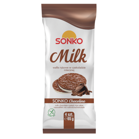 SONKO WAFLE RYŻOWE W CZEKOLADZIE MILK 65g/28