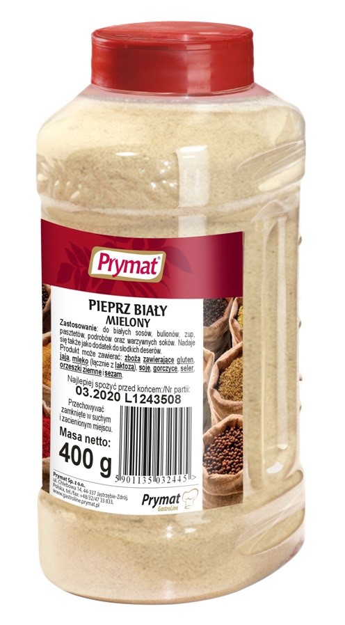 PRYMAT PIEPRZ BIAŁY MIELONY 390g/6 pet