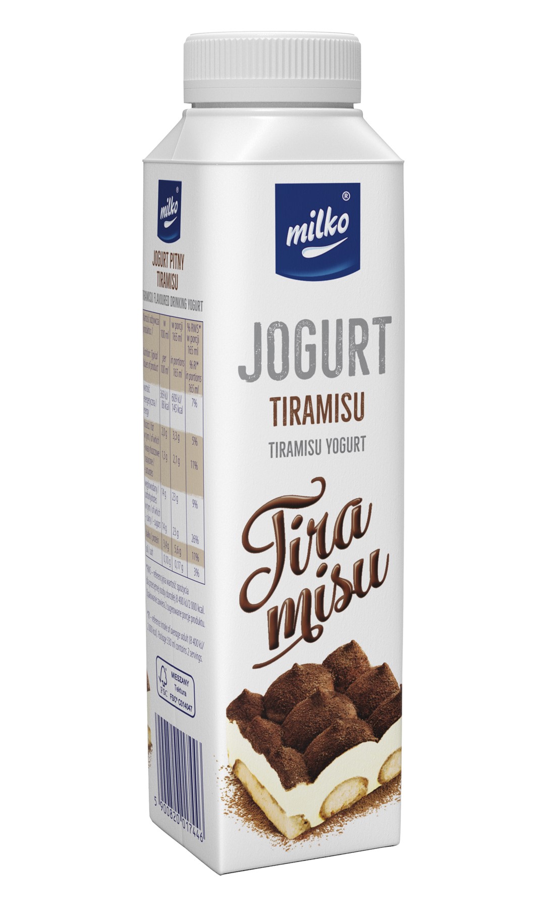 MILKO JOGURT PITNY DESEROWY TIRAMISU  0,33L (6)