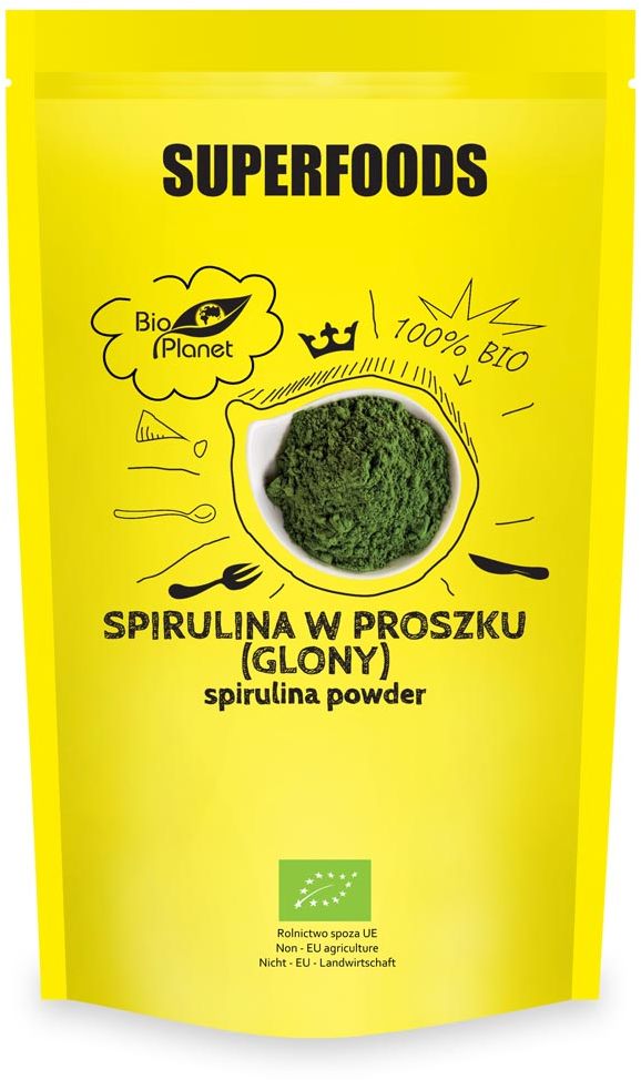 BIO PLANET SPIRULINA W PROSZKU GLONY BIO 200g/6