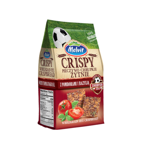 MELVIT CRISPY ŻYTNI Z POMIDORAMI I BAZYLIĄ 150g/6