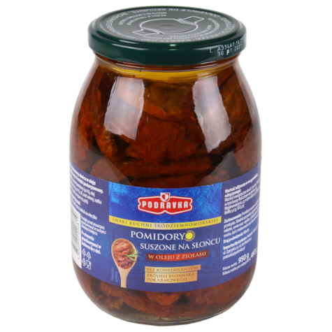 PODRAVKA POMIDORY SUSZONE 950g/480g/6