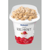 BAKOMA JOGURT KREMOWY Z MALINAMI I GRANOLĄ 230g/12