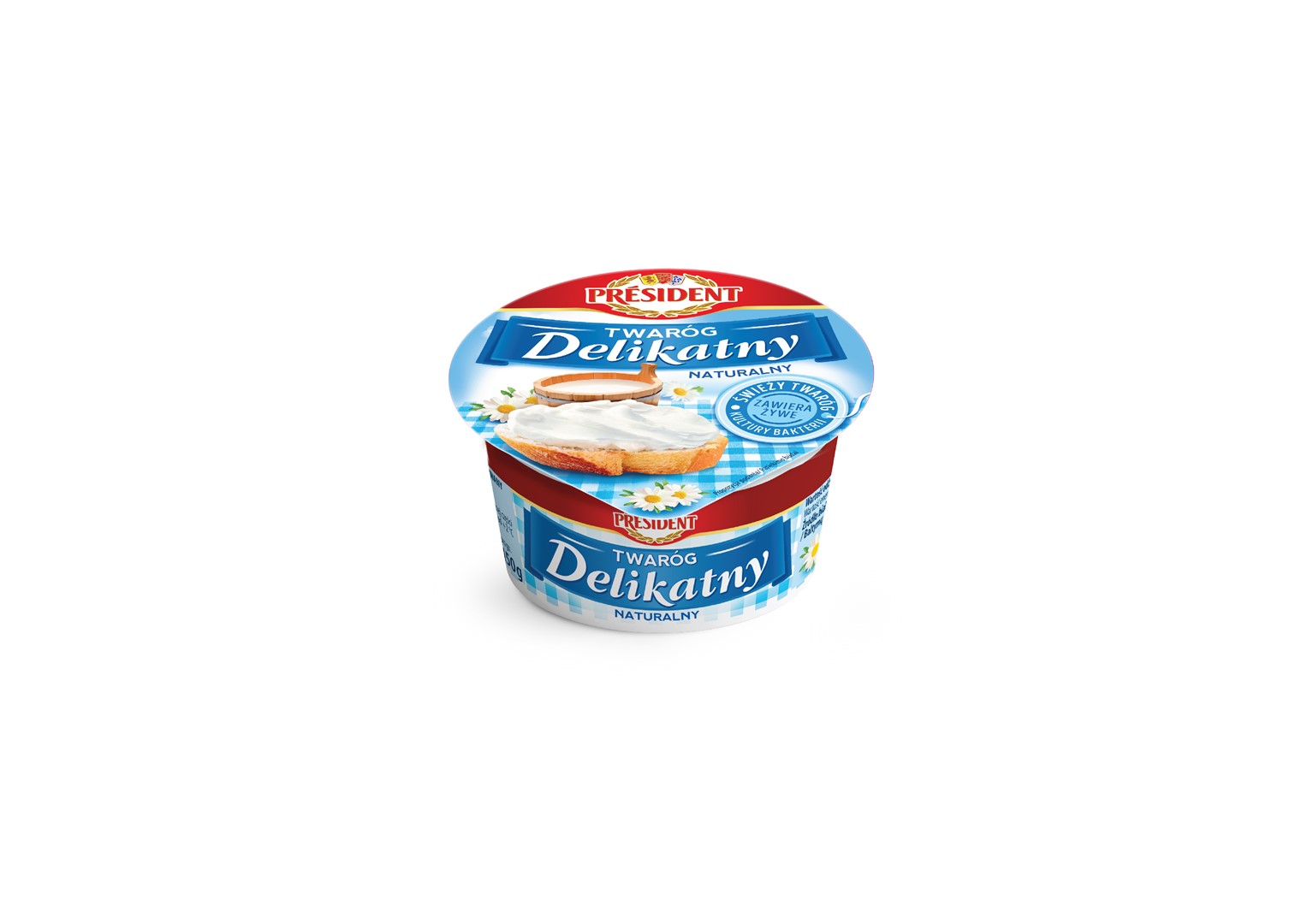 PRESIDENT TWARÓG DELIKATNY NATURALNY 150g/12