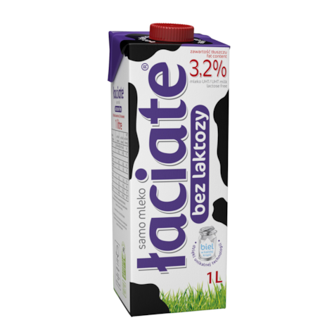 ŁACIATE MLEKO UHT 1L 3,2% BEZ LAKTOZY /12