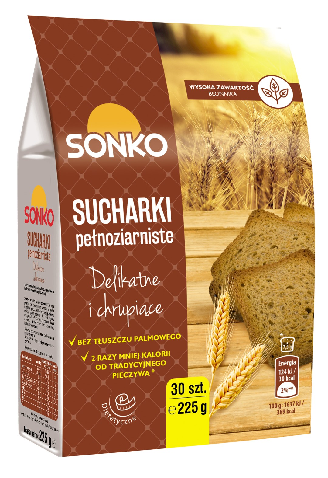 SONKO TOSTY PEŁNOZIARNISTE SUCHARKI 225g/10