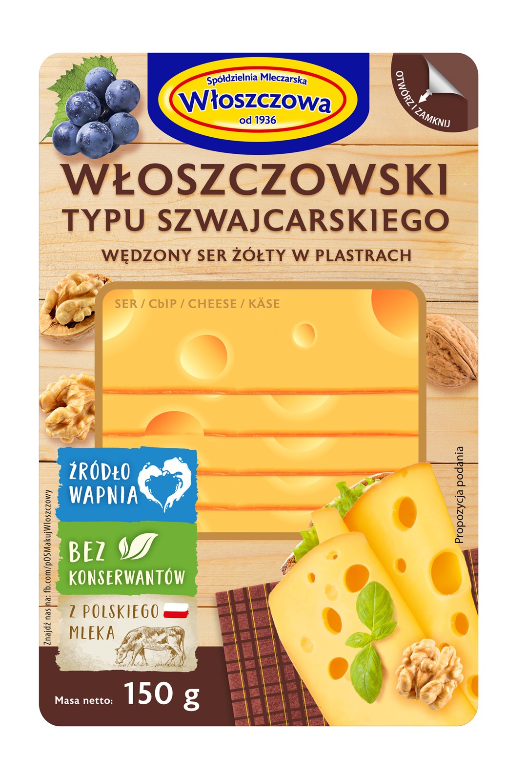 WŁOSZCZOWA PLASTRY O/Z WŁOSZCZOWSKI WĘDZON 150g/10