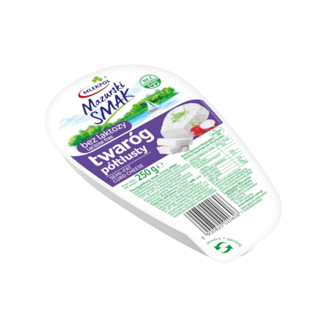 MAZURSKI SMAK TWARÓG PÓŁTŁUSTY 250g/6 BEZ LAKTOZY