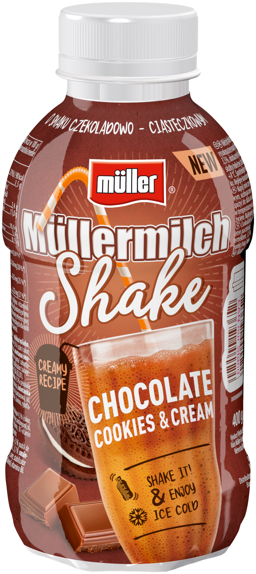 MULLER SHAKE MILK CHOCO/COOKIES 400g/12