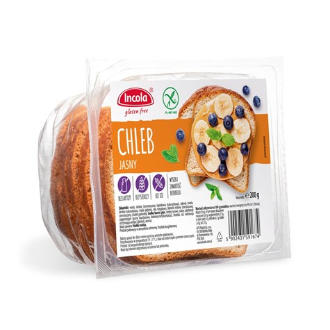 INCOLA CHLEB JASNY 200g/12 BEZGLUTENOWY