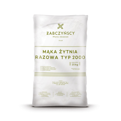MĄKA TOTA ŻYTNIA RAZOWA 25kg typ 2000
