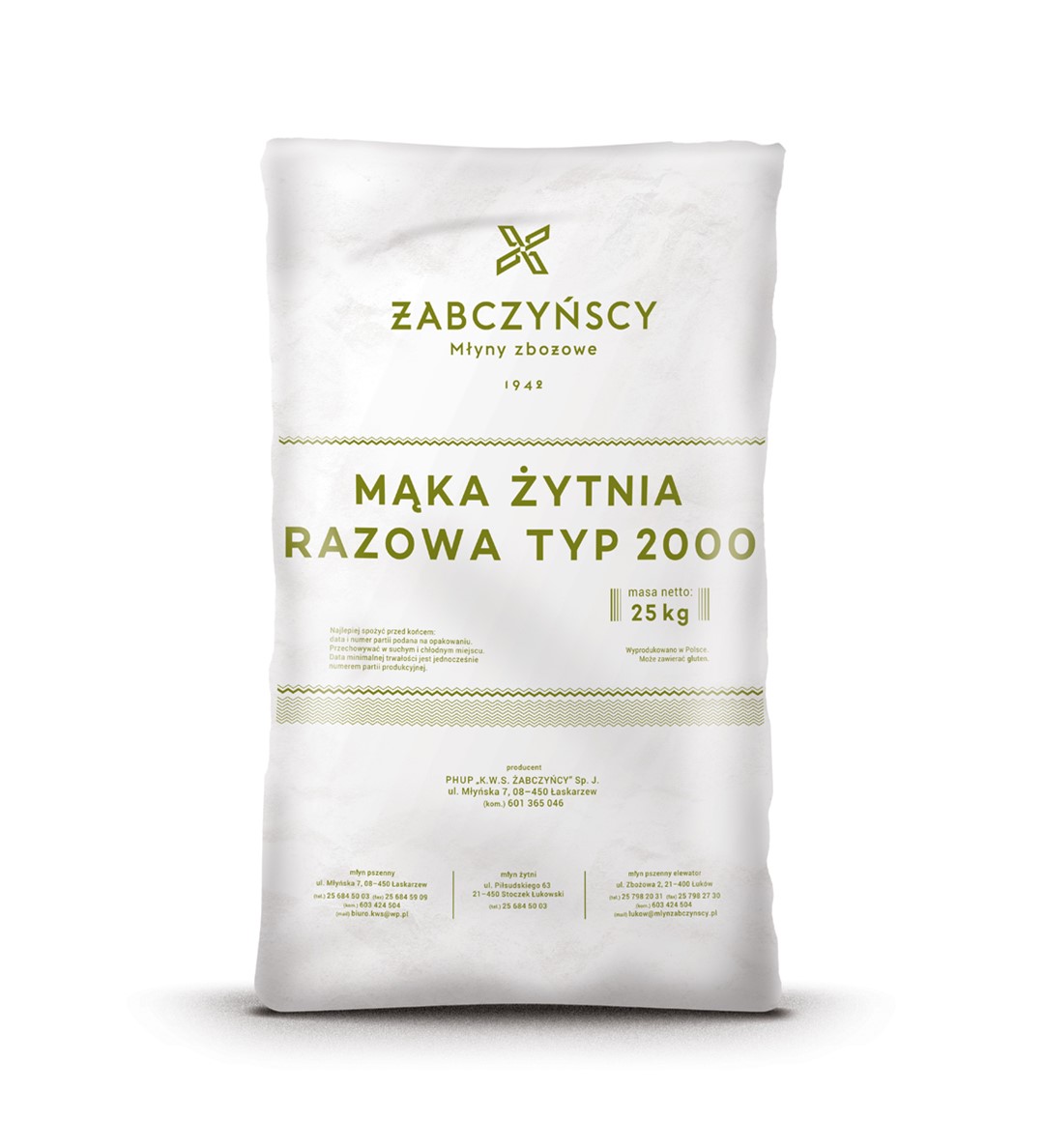 MĄKA TOTA ŻYTNIA RAZOWA 25kg typ 2000