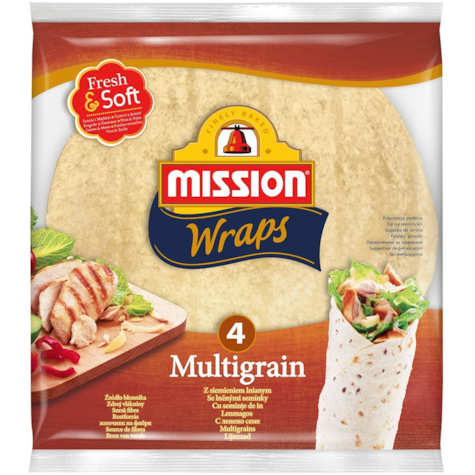 MISSION WRAPS MULTIGRAIN SIEMIĘ LNI 4x25cm 245g/16