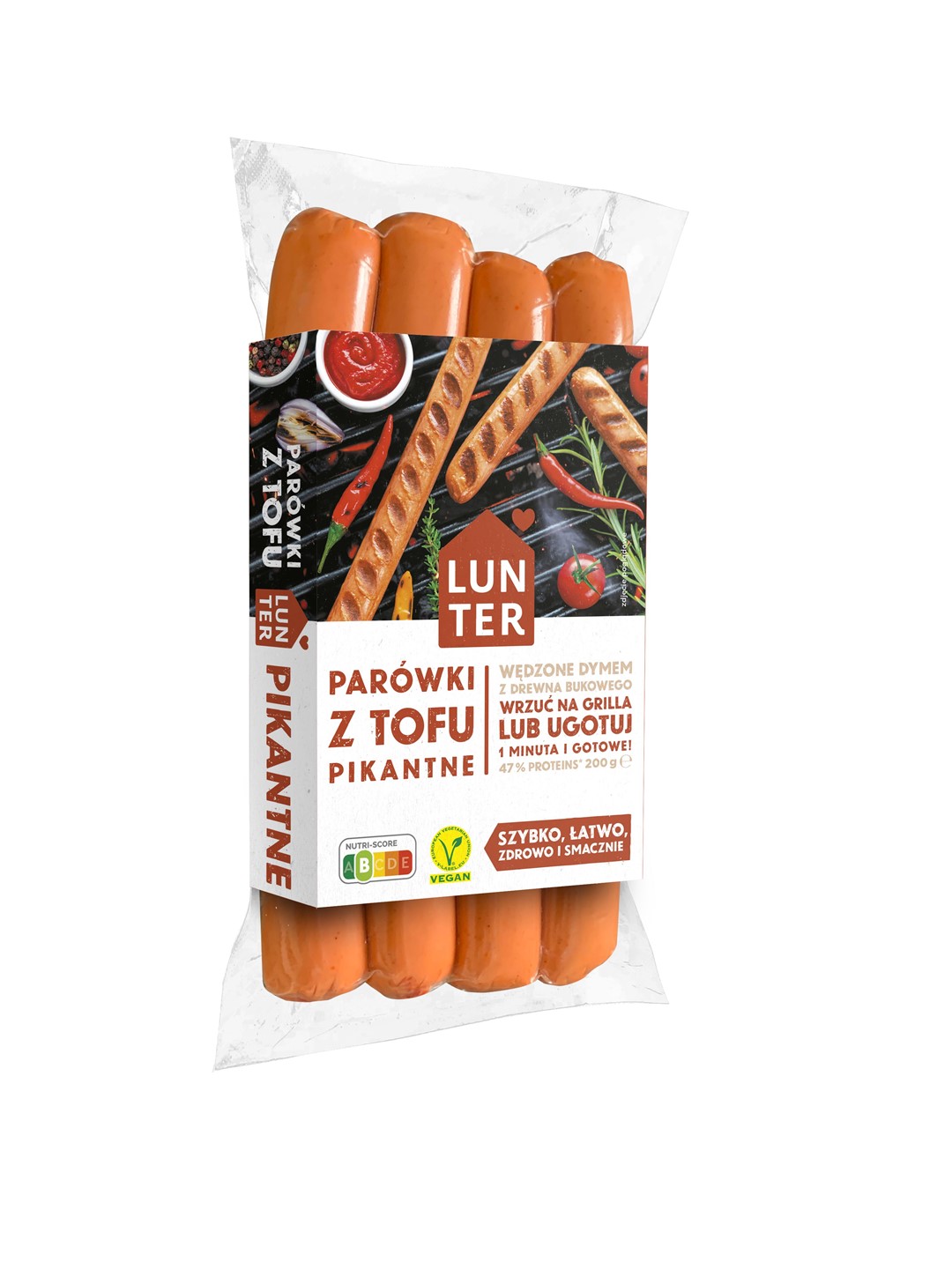 LUNTER PARÓWKI SOJOWE TOFU PIKANTNE 200g/10