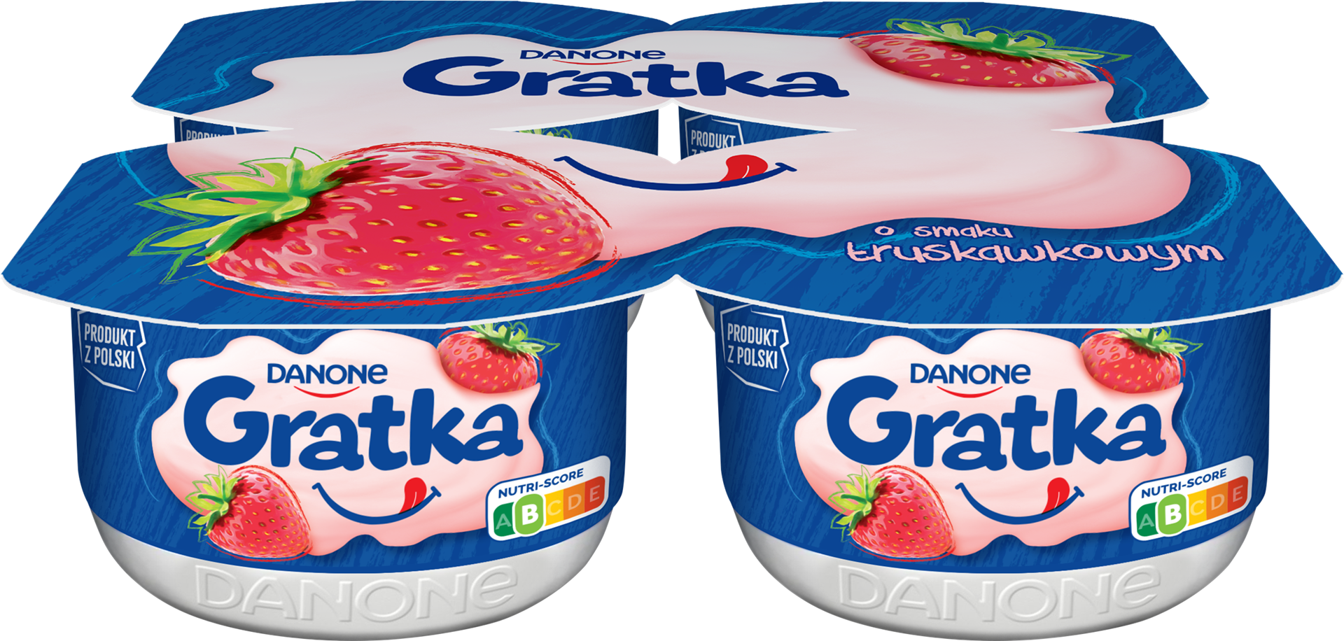 DANONE GRATKA TRUSKAWKA czteropak 115gx4/6