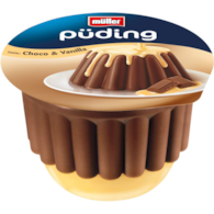 MULLER BIG PUDING DESER CZEKOLADA/WANILIA 450g/6