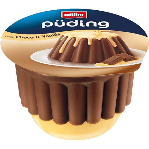 MULLER BIG PUDING DESER CZEKOLADA/WANILIA 450g/6