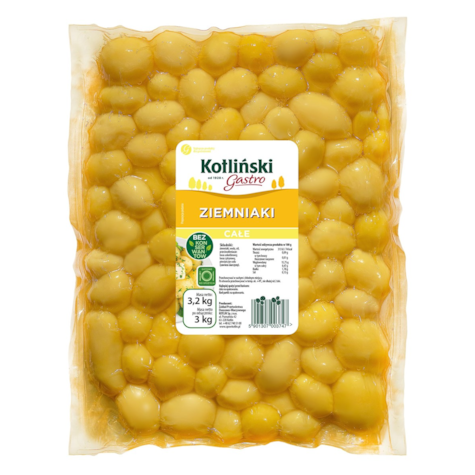 KOTLIŃSKI ZIEMNIAK CAŁY GOTOWANY 3200g/3000g/3