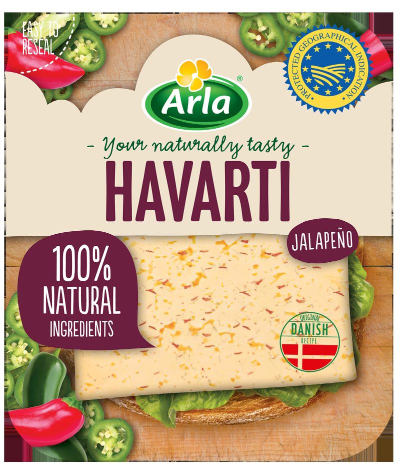 ARLA SER HAVARTI JALAPENO PLASTRY 150g/14