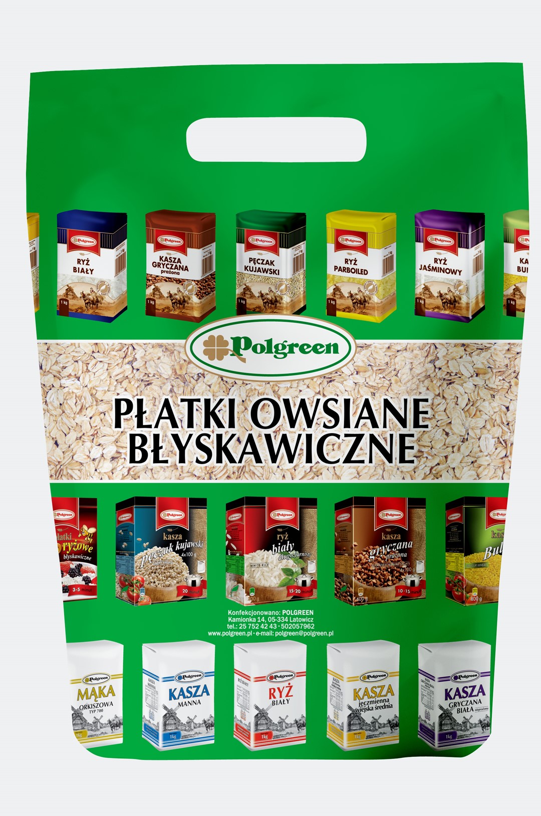 POLGREEN PŁATKI OWSIANE BŁYSKAWICZNE 3kg