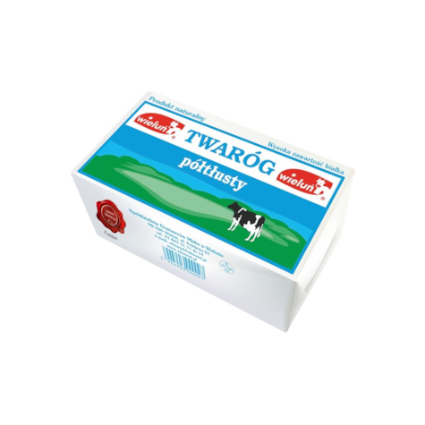 WIELUŃ TWARÓG PÓŁTŁUSTY ok 800g pergamin